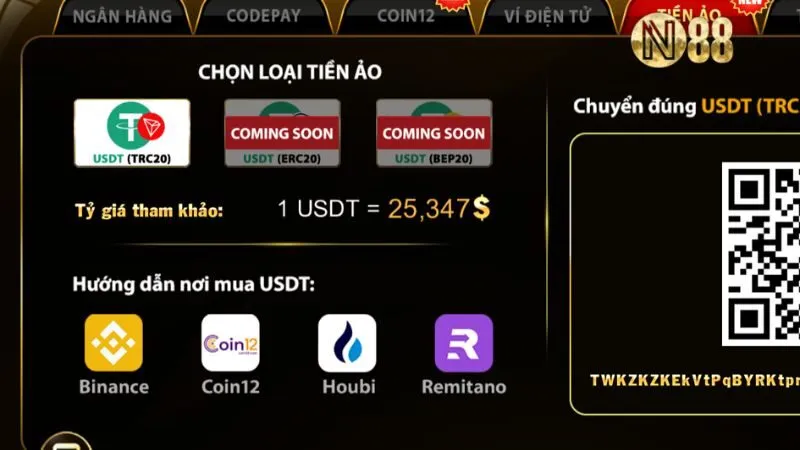 Các hình thức nạp tiền N88 phổ biến, linh hoạt và an toàn