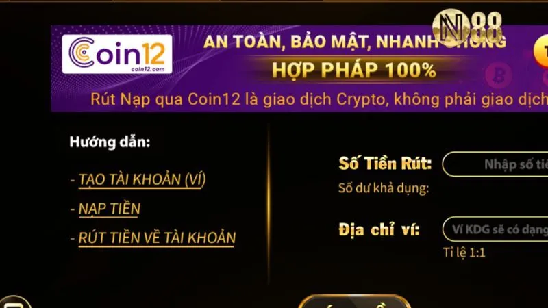 Các hình thức rút tiền N88 an toàn và phổ biến hiện nay