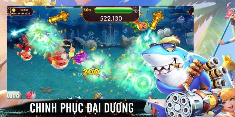 Người chơi đang sử dụng súng đặc biệt để săn boss cá vàng tại N88.